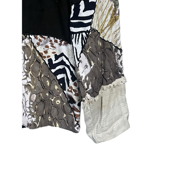 New Direction Vintage Safari Zebra Embroidered Jacket Size Medium Linen Cotton - Picture 8 of 8